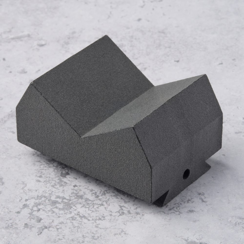 A printed centering block used as line tooling
